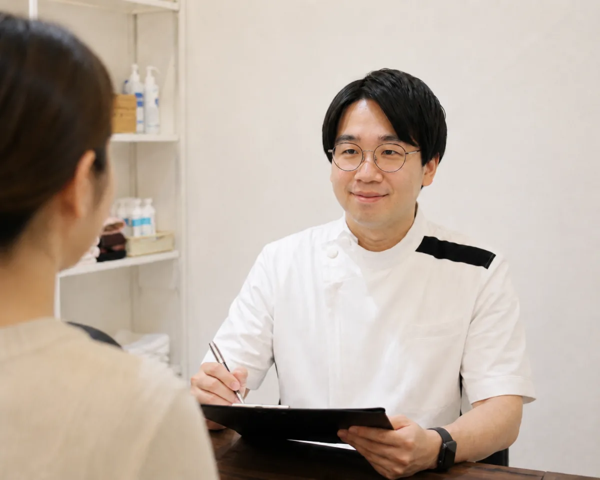 問診の様子。お悩みを丁寧に伺います